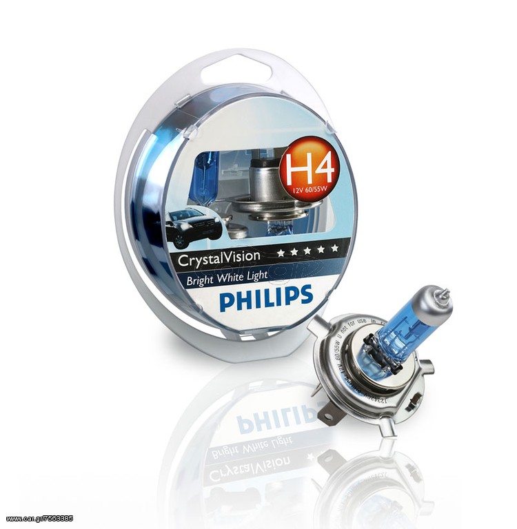 ΣΕΤ ΛΑΜΠΕΣ PHILIPS H4 CRYSTAL VISION!!