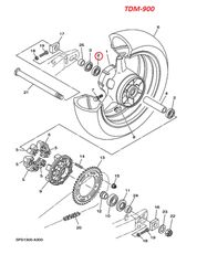 T-50,Τ-80 (ΡΟΥΛΕΜΑΝ ΚΟΡΩΝΑΣ ΔΙΑΦΟΡΙΚΟΥ) KAI XJR1300,TDM850/900,DT125,TZR-125/250,YZF-R1/R6/R7,FZ8,FZS1000,FZR750,YZF-750,YZF-1000R THUNDERACE,TZ-250,MTX-850 NIKEN YAMAHA ΡΟΥΛΕΜΑΝ ΠΙΣΩ ΤΡΟΧΟΥ,ΓΝΗΣΙΟ-thumb-5