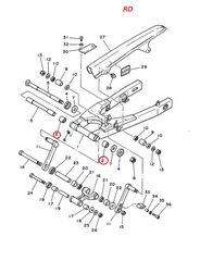 RD350 YPVS (31K),RD250/350/500,YZF-600R,XVS,MT,TDM,TZR250,TDR,YBR,XZ550/400,XV400/500/535/750/920,XJR400,FJ,FZ-400/600,SRX-250/400/600,FZR-250/400/500/600,XJ-600,MT-03,BT1100,YX,YZF-R3 ΡΟΥΛΕΜΑΝ-thumb-3
