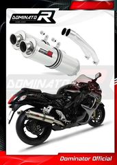 Εξάτμισεις Διπλά Τελικά Dominator Round S.Steel Suzuki Gsxr 1300 Hayabusa 2008-2019 Με Σιγαστήρες