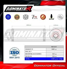 Εξάτμιση Τελικό Dominator Round S.Steel Kawasaki ZR7 1999-2004 Με Σιγαστήρα-thumb-6