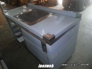 INOXWEB 2027-Λαντζα κλειστη 140χ70χ87 με 1 γουρνα 50χ50