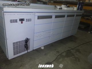 INOXWEB 2025-Ψυγειο παγκος συντηρηση ΜΕ 4 ΠΟΡΤΕΣ 225χ60χ87  ΤΟΙΧΟΥ