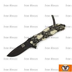 KNIFE SKULL & CLIP BLACK IVORY 21 cm