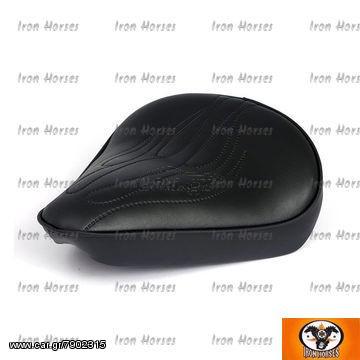 ΜΟΝΟΣΕΛΟ ΕΛΑΤΗΡΙΩΝ FITZZ CUSTOM SOLO SEAT LARGE BLACK VINYL FLAME