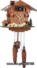 Ρολόι κούκος με χειροποίητη παράσταση αλπικού σπιτιού. Κωδ:455QM --- www. CuckooClock .gr ---