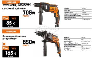 ΚΡΟΥΣΤΙΚΟ ΔΡΑΠΑΝΟ AEG 705 WATT SBE705RE...3 ΧΡΟΝΙΑ ΕΓΓΥΗΣΗ!!!