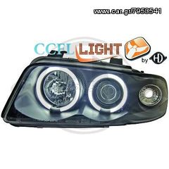 Audi A4-B5 ΦΑΝΑΡΙΑ ΜΠΡΟΣΤΑ ANGEL EYES BLACK (ΜΑΥΡΑ)