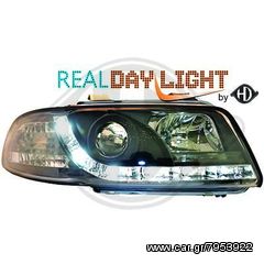 Audi A4-B5 ΦΑΝΑΡΙΑ ΜΠΡΟΣΤΑ DAYLIGHT LED BLACK(MΑΥΡΑ)