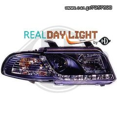 Audi A4-B5 ΦΑΝΑΡΙΑ ΜΠΡΟΣΤΑ DAYLIGHT LED BLACK(MΑΥΡΑ)