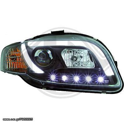 Audi A4-B7 ΦΑΝΑΡΙΑ ΜΠΡΟΣΤΑ DAYLIGHT LED BLACK(ΜΑΥΡΑ)