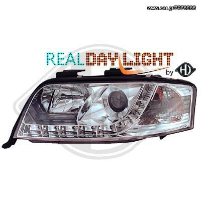 Audi Α6 ΦΑΝΑΡΙΑ ΜΠΡΟΣΤΑ DAYLIGHT LED CHROME(ΧΡΩΜΙΟ)