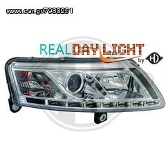 Audi A6 ΦΑΝΑΡΙΑ ΜΠΡΟΣΤΑ DAYLIGHT LED CHROME(ΧΡΩΜΙΟ)