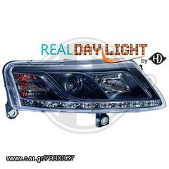 Audi A6 ΦΑΝΑΡΙΑ ΜΠΡΟΣΤΑ DAYLIGHT LED BLACK (MΑΥΡΑ)