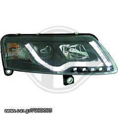 Audi A6 ΦΑΝΑΡΙΑ ΜΠΡΟΣΤΑ DAYLIGHT LED XENON BLACK(ΜΑΥΡΑ)