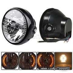 Angel eyes Μοναδικό Μπροστά φανάρι με φλας LED! Cafe Racer Custom τιμή από 