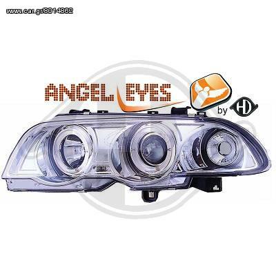 BMW SERIES 3 E46 ΦΑΝΑΡΙΑ ΕΜΠΡΟΣ ANGEL EYES CHROME-ΧΡΩΜΙΟ LIMOUSINE