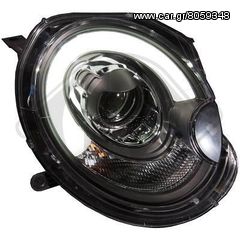 Mini R56/57/One Cooper Clubman 06-12 ΦΑΝΑΡΙΑ ΕΜΠΡΟΣ ANGEL EYES BLACK-ΜΑΥΡΑ LED