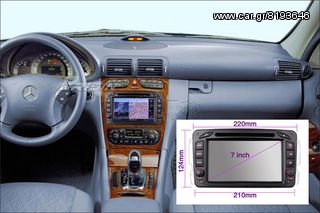 MERCEDES C W203 - ΕΡΓΟΣΤΑΣΙΑΚΗ ΟΘΟΝΗ GPS-DVD-MP3-BLUETOOTH WINCE-thumb-1