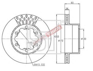 Δισκόπλακα οπίσθια Mercedes Sprinter 303x28