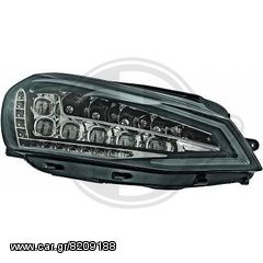 GOLF VII (7) ΦΑΝΑΡΙΑ ΕΜΠΡΟΣ LED BLACK-MAYPA