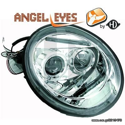 VW New Beetle ΦΑΝΑΡΙΑ ΕΜΠΡΟΣ ANGEL EYES CHROME-ΧΡΩΜΙΟ