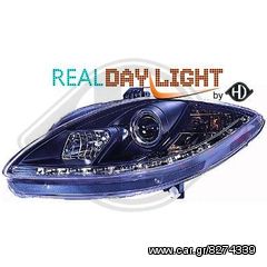 SEAT LEON MKII 1P ΦΑΝΑΡΙΑ ΜΠΡΟΣΤΑ DAYLIGHT LED BLACK(ΜΑΥΡΑ)