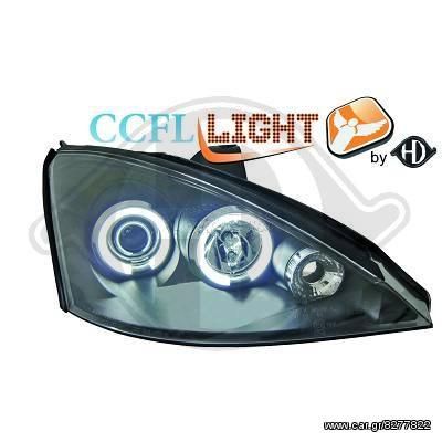 FORD FOCUS ΦΑΝΑΡΙΑ ΜΠΡΟΣΤΑ ANGEL EYES BLACK-ΜΑΥΡΑ