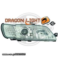 PEUGEOT 306 ΦΑΝΑΡΙΑ ΜΠΡΟΣΤΑ DAYLIGHT LED CHROME(ΧΡΩΜΙΟ)