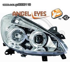 RENAULT CLIO ΦΑΝΑΡΙΑ ΕΜΠΡΟΣ ANGEL EYES CHROME-ΧΡΩΜΙΟ