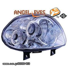 RENAULT CLIO ΦΑΝΑΡΙΑ ΕΜΠΡΟΣ ANGEL EYES CHROME-ΧΡΩΜΙΟ