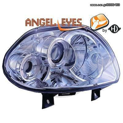 RENAULT CLIO ΦΑΝΑΡΙΑ ΕΜΠΡΟΣ ANGEL EYES CHROME-ΧΡΩΜΙΟ