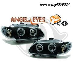 RENAULT MEGANE ΦΑΝΑΡΙΑ ΕΜΠΡΟΣ ANGEL EYES BLACK-ΜΑΥΡΑ- λευκα white eautoshop.gr