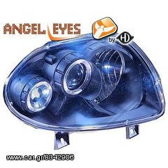 RENAULT CLIO ΦΑΝΑΡΙΑ ΕΜΠΡΟΣ ANGEL EYES BLACK-ΜΑΥΡΑ -λευκα white eautoshop.gr