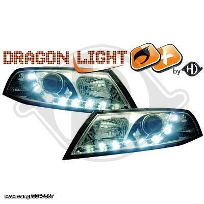 SKODA  Octavia (Typ 1Z)ΦΑΝΑΡΙΑ ΕΜΠΡΟΣ DAYLIGHT- XENON CHROME-ΧΡΩΜΙΟ