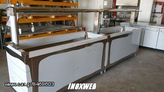 INOXWEB-Βιτρινα θερμενομενη self servis 140x70x150 