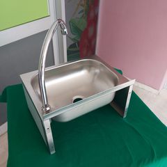 Επιτοίχια λάντζα ποδοκίνητη με μπουτόν 40*29*22 εκ. Υγειονομικός νιπτήρας τύπου Haccp. Ποιότητα & Τιμή Stockinox-thumb-16