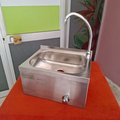 Επιτοίχια λάντζα ποδοκίνητη με μπουτόν 40*29*22 εκ. Υγειονομικός νιπτήρας τύπου Haccp. Ποιότητα & Τιμή Stockinox-thumb-1