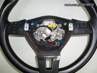 GOLF 6 ΤΙΜΟΝΙ ΔΕΡΜΑΤΙΝΟ ΜΕ ΧΕΙΡΙΣΤΗΡΙΑ-thumb-1