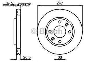 ΔΙΣΚΟΠΛΑΚΑ ΕΜ. ΑΕΡΙΖΟΜΕΝΕΣ CITROEN AX-SAXO-XSARA-ZX/PEUGEOT 106-205-206-306-309 (BOSCH)