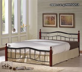 Κρεβάτι Διπλό E8036 VICTOR 150x200cm Mεταλ.Μαύρο - Ξύλο Καρυδί (ΕΩΣ 6 ΑΤΟΚΕΣ ή 60 ΔΟΣΕΙΣ)