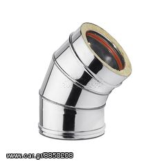 Καμπύλη 45ο Inox Διπλού (ΓΩΝΙΑ) ATRITUBE CH-316-CE Φ150/200 - 45ο - 0,50mm (ΕΩΣ 6 ΑΤΟΚΕΣ ή 60 ΔΟΣΕΙΣ)