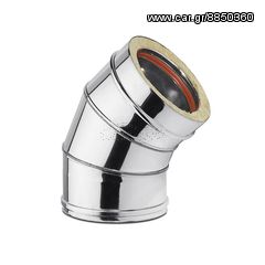 Καμπύλη 45ο Inox Διπλού (ΓΩΝΙΑ) ATRITUBE CH-304-CE Φ200/250 - 45ο - 0,40mm (ΕΩΣ 6 ΑΤΟΚΕΣ ή 60 ΔΟΣΕΙΣ)