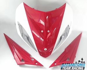 Μούτρο γνησιο κοκκινο-άσπρο yamaha Crypton x 135 ..by katsantonis team racing 