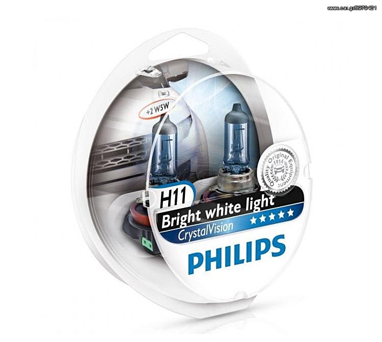 Philips Crystal Vision H11 12V 55W +W5W 4300K Τύπου Xenon 