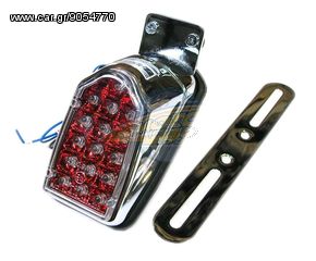ΦΑΝΑΡΙ ΟΠΙΣΘΙΟ ΜΙΝΙ ΝΙΚΕΛ, ΜΑΥΡΗ ΒΑΣΗ LED, ΚΟΚΚΙΝΟ ΚΡΥΣΤΑΛΛΟ.