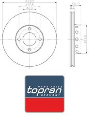 Δισκόπλακα εμπρόσθια 280x22 (ΚΑΙΝΟΥΡΓΙΑ) AUDI 90  1992-1996