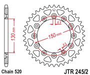 ΓΡΑΝΑΖΙ ,πισω HONDA XL350 RF,RG,RHND03 85-87( JTR245/2-38 ΒΗΜΑ520)  ΠΡΟΣΦΟΡΑ,υπολοιπα στοκ-thumb-2