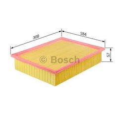 BOSCH AIR FILTER S9777 GOLF II 2/86-7/91 JETTA 4/89-10/91 AUDI A6 97 ΜΗΚΟΣ 308mm,ΠΛΑΤΟΣ 184mm ΥΨΟΣ 57mm.-thumb-3