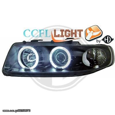 SEAT LEON 1M ΦΑΝΑΡΙΑ ΜΠΡΟΣΤΑ ANGEL EYES BLACK-ΜΑΥΡΑ